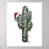 Kerstcactus met Lichtjes Poster (Voorkant)