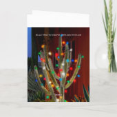 Kerstcactus met vrolijk kerstfeest feestdagen kaart (Achterkant)