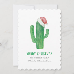 Kerstcactus. Nieuwjaar. Groene en rode cactussen Feestdagenkaart