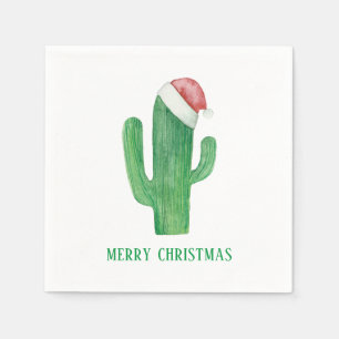 Kerstcactus. nieuwjaar. Groene en rode cactussen Servet