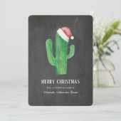 Kerstcactus. nieuwjaar. Krijtbordcactussen Feestdagenkaart (Staand voorkant)