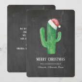 Kerstcactus. nieuwjaar. Krijtbordcactussen Feestdagenkaart (Voorkant / Achterkant)