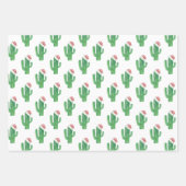 Kerstcactus patroon. Kerstman cactussen. Groen roz Inpakpapier Vel (Voorkant)