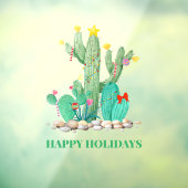 Kerstcactus Southwest Desert Holiday Raamsticker (Vel 3)