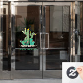 Kerstcactus Southwest Desert Holiday Raamsticker (Kantoordeur)