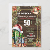 Kerstcactus Spaans 50 Años Vaquero Verjaardag Kaart (Voorkant)