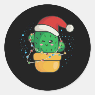 Kerstcactus Succulent Ronde Sticker