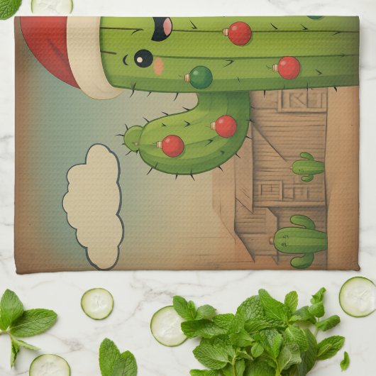 Kerstcactus Theedoek (Gevouwen)