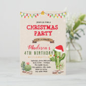 Kerstcactus thema uitnodiging (Staand voorkant)