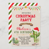 Kerstcactus thema uitnodiging (Voorkant / Achterkant)