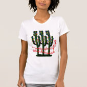 kerstcactus Tree Feliz Navidad Dames T-shirt (Voorkant)