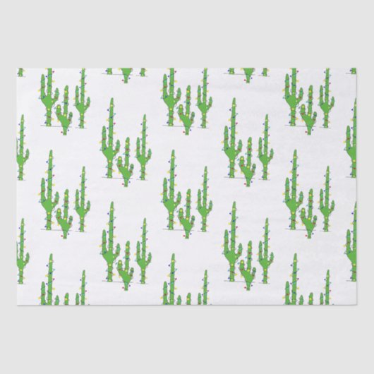 Kerstcactus Vakantie Woestijn Zuidwest Tissuepapier (Voorkant)