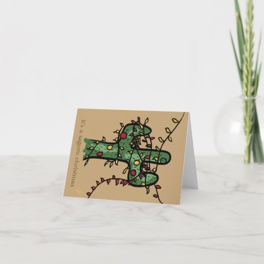 Kerstcactus-vakantiekaart Feestdagen Kaart (Voorkant)