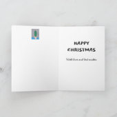 kerstcactus, versierd, gepersonaliseerd kaart (Binnen)