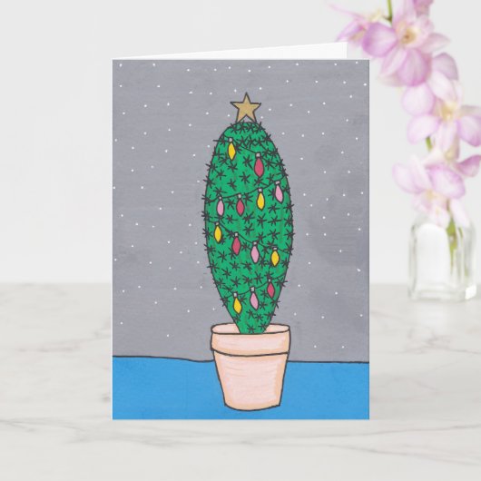 kerstcactus, versierd, gepersonaliseerd kaart (Orchidee)