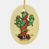 kerstcactus-versiering keramisch ornament (Voorkant)