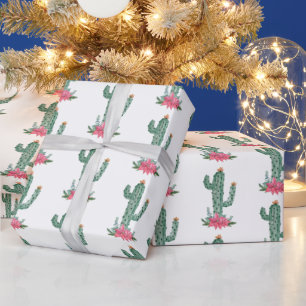 Kerstcactus Western patroon Cadeaupapier