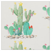 Kerstcactus Zuidwest Woestijn Aquarel Stof (Close Up)