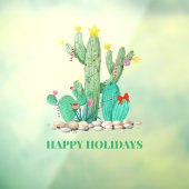 Kerstcactus Zuidwestelijke Woestijn Vakantie Raamsticker (Vel 3)