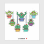 kerstcactussen sticker (Vel)