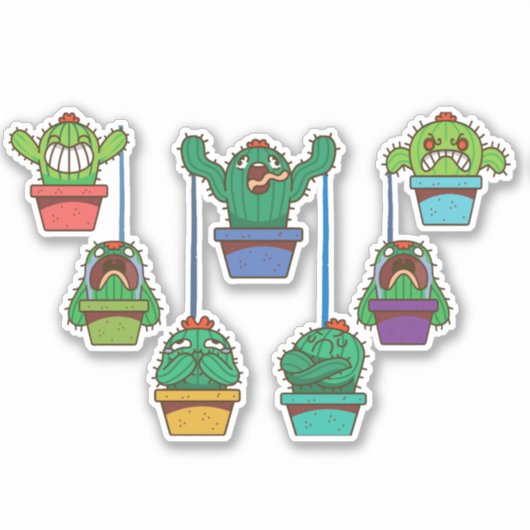 kerstcactussen sticker (Voorkant)