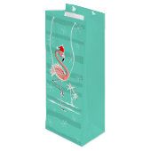 kerstcadeaaszak voor wijn met strepe wijn cadeautas (Achterkant Gekanteld)