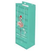 kerstcadeaaszak voor wijn met strepe wijn cadeautas (Voorkant Gekanteld)