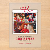 Kerstcadeau 3 Fotocollage Acryl Uitnodigingen (Voorkant)