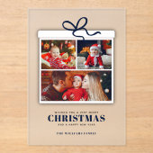 Kerstcadeau 3 Fotocollage Acryl Uitnodigingen (Voorkant)