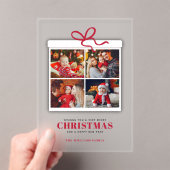 Kerstcadeau 4 fotocollage acryl uitnodigingen (Insitu (Draagbaar))