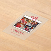 Kerstcadeau 4 fotocollage acryl uitnodigingen (Laagn)