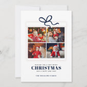 Kerstcadeau 4 fotocollage feestdagenkaart (Voorkant)