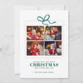 Kerstcadeau 4 fotocollage feestdagenkaart (Voorkant)