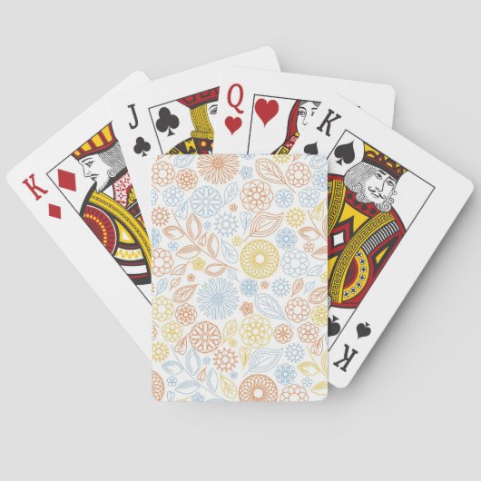 Kerstcadeau Abstracte Bloemen Op Wit Pokerkaarten (Achterkant)