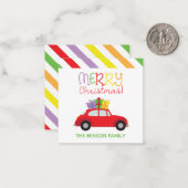 Kerstcadeau Auto Cadeau Bijgevoegde Kaarten Notitiekaartje (Voorkant / Achterkant in situ)