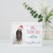 Kerstcadeau Bedankt Otter in Santa Hat Pun Briefkaart (Staand voorkant)