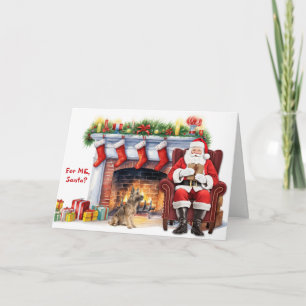 Kerstcadeau Berger Picard-hond Kerstmis Feestdagen Kaart