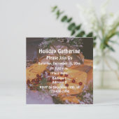 Kerstcadeau Berries Holiday Party Kaart (Staand voorkant)