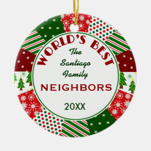 kerstcadeau BESTE NEIGHBORS Keramisch Ornament