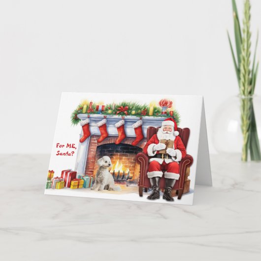Kerstcadeau Bichon Frise Hond Kerstmis Feestdagen Kaart (Voorkant)