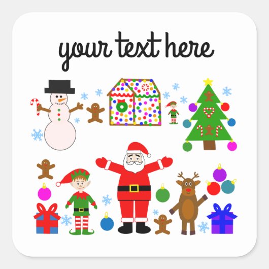 kerstcadeau bij 1 stickers (Voorkant)