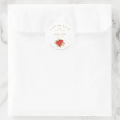 kerstcadeau-bijkantoren bruiloft ronde sticker (Tas)