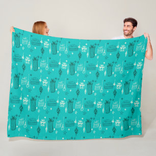 Kerstcadeau Blauwgroen Fleece Deken