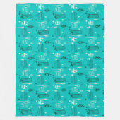 Kerstcadeau Blauwgroen Fleece Deken (Voorkant)