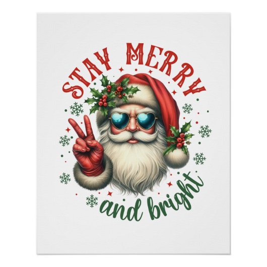 Kerstcadeau Blijf vrolijk Perfect Poster (Voorkant)