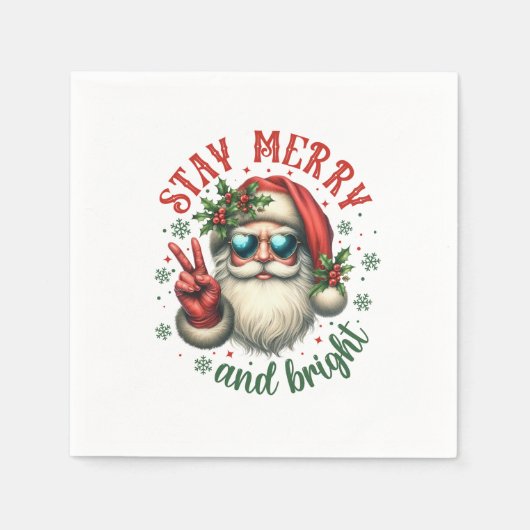 Kerstcadeau Blijf vrolijk Servet (Voorkant)