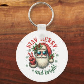 Kerstcadeau Blijf Vrolijk Sleutelhanger (Voorkant)