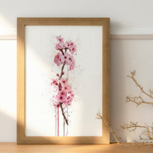 Kerstcadeau Bloem Kersenbloesem Poster