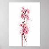 Kerstcadeau Bloem Kersenbloesem Poster (Voorkant)