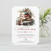 Kerstcadeau boek ruilfeest kaart (Staand voorkant)